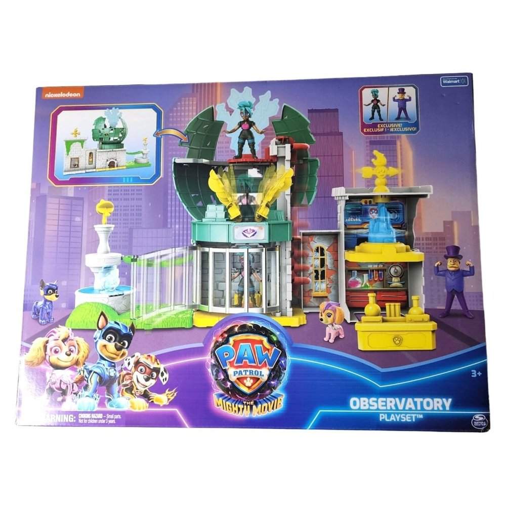 PAW Patrol: The Mighty Movie, Observatory Playset with 3 Action Figures NIB